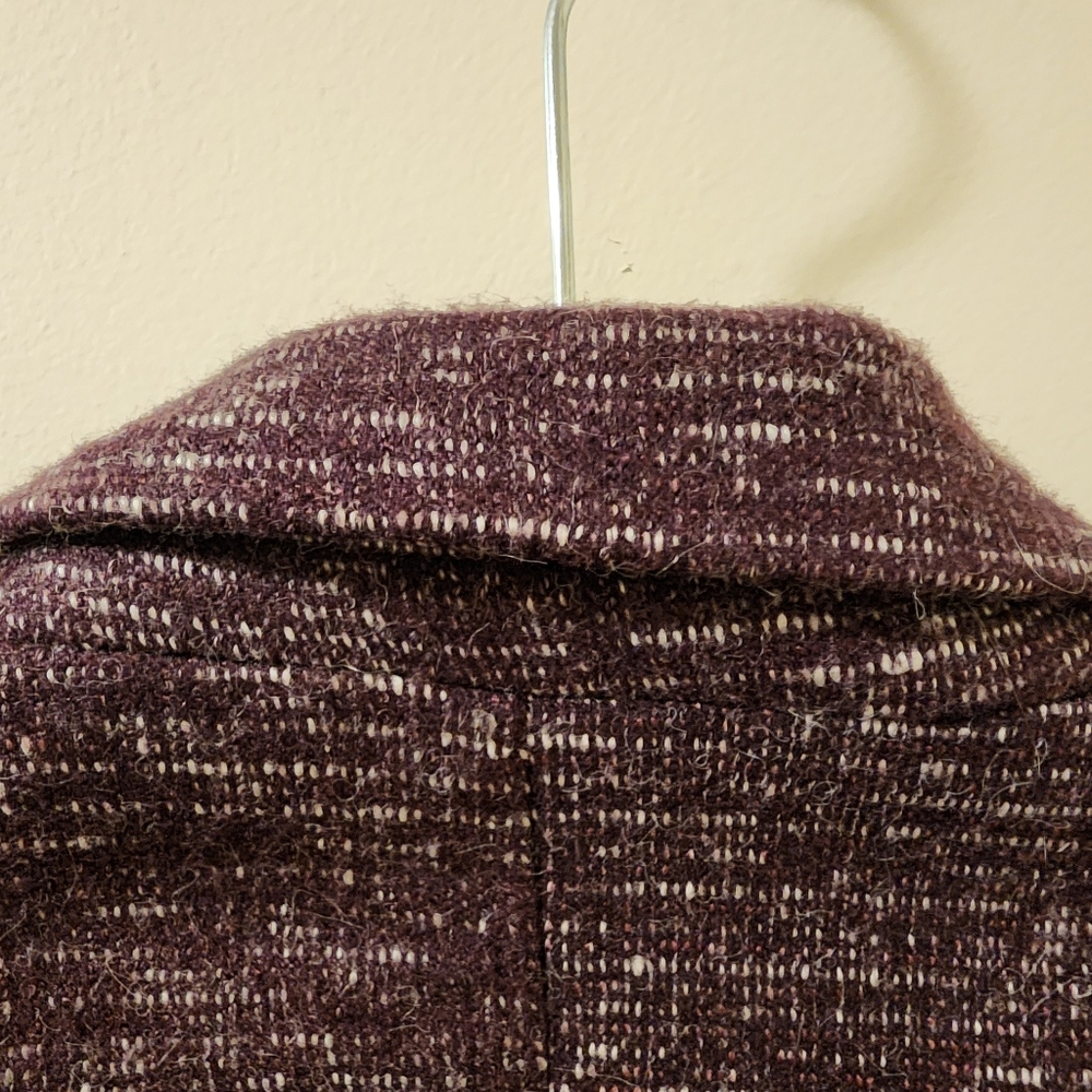Anthropologie Cartonnier Dashes Knit Eggplant Blazer Size Large - Picture 8 of 13